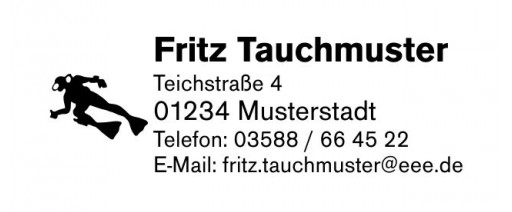 Tauchstempel 35 Taucherstempel Taucher SCHWARZ BLAU